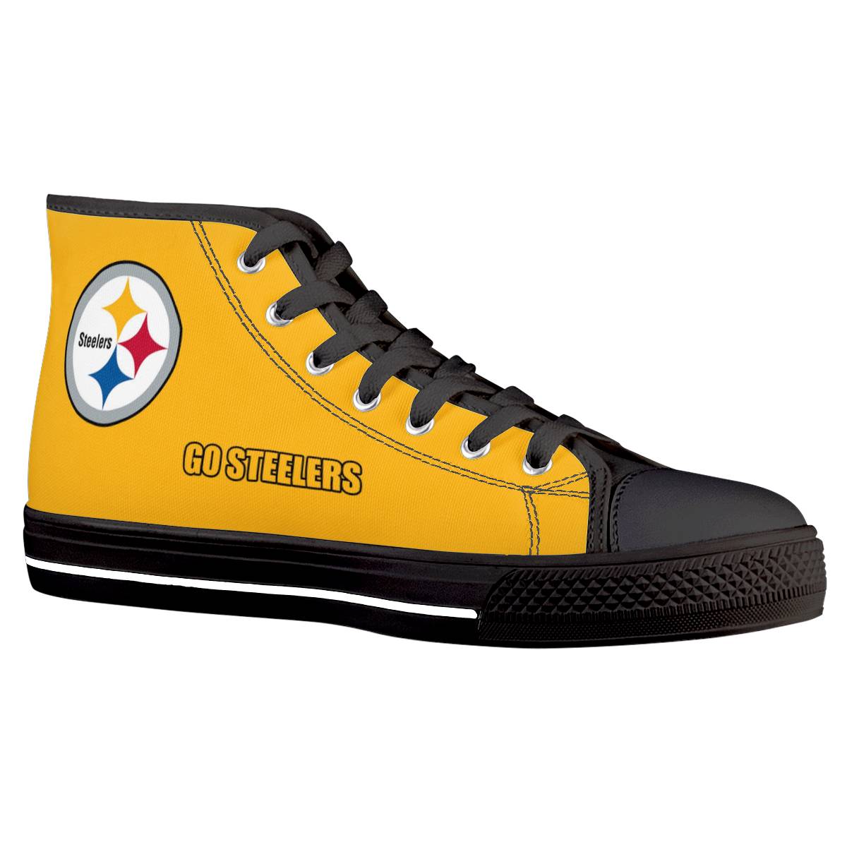 Men's Pittsburgh Steelers High Top Canvas Sneakers 003